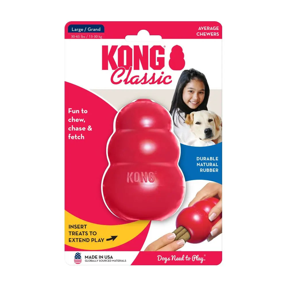 L-Size KONG Classic Dog Chewable Toy Collection Up to 30-65lbs(13-30kg)